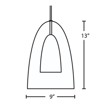 Dano outline drawing with size | Besa Lighting
