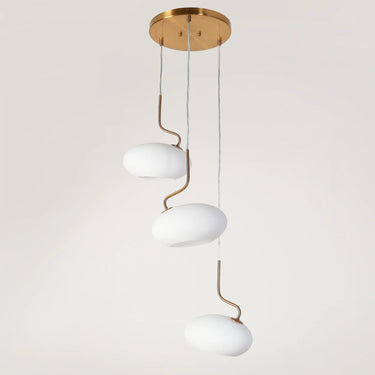 Deglupta 3-Light Cluster Pendant, Brass, 18 inch