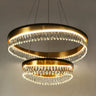 Delphinium 31.5 inch Two-Tiered Crystal Chandelier in Brass 
