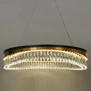 Delphinium Brass LED Chandelier for High Ceilings 