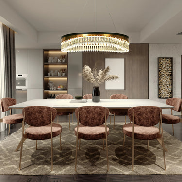 Delphinium Brass Drum Chandelier for Dining Room - 31.5"