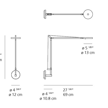 Energy-efficient wall light with motion sensor and dimmer, Demetra model by Artemide for residential interiors