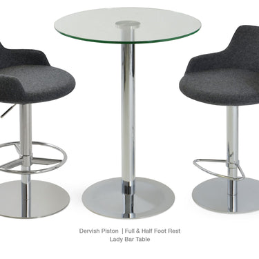 Dervish Piston Half Footrest Stools Leather by SohoConcept - New