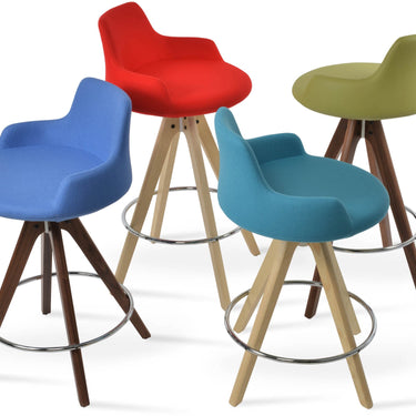 Dervish Pyramid Stools Leather by SohoConcept - New