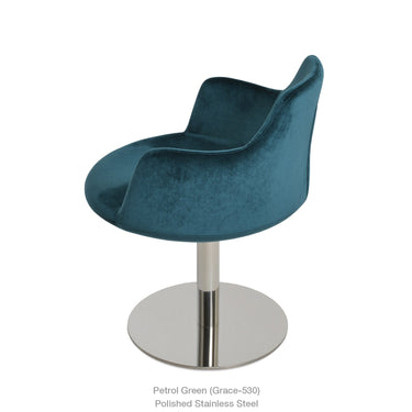 Dervish Round Swivel Chair Fabric by SohoConcept - New