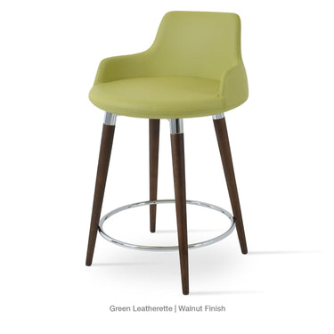 Dervish Wood Stools Leather by SohoConcept - New