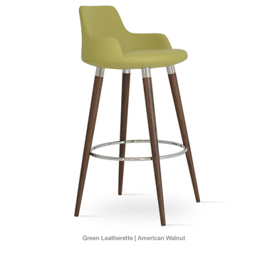 Dervish Wood Stools Leather by SohoConcept - New