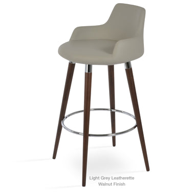 Dervish Wood Stools Leather by SohoConcept - New