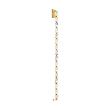 Faceted Alabaster Vertical Wall Light | Collier 53 LED Sconce | Brass Metal Connectors