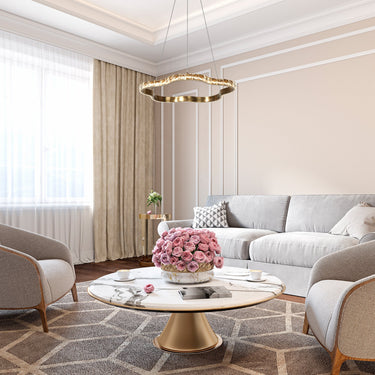 Elegant crystal chandelier with adjustable height for Living Room Area