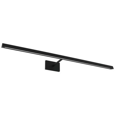 Black sleek Dessau 36" LED picture light in Natural Brass finish detail.