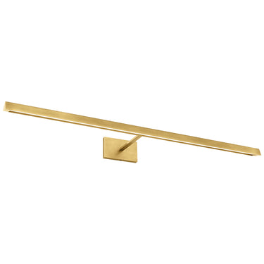 Residential use: Dessau 36" LED picture light beautifully illuminates paintings in brass finish.