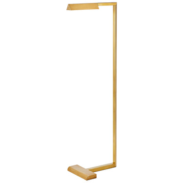Natural brass Dessau floor lamp, Visual Comfort Modern, 3-step touch dimmer, living room task lighting