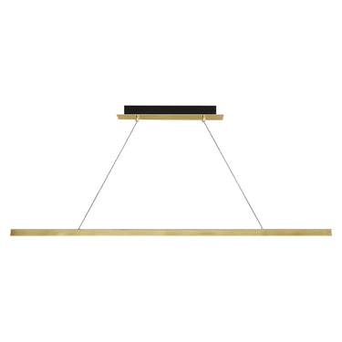Modern Natural Brass slim linear pendant lighting for dining room