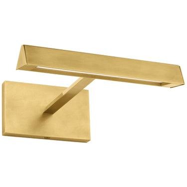 Dessau picture light installation, wall mounted, modern lighting design in natural brass finish