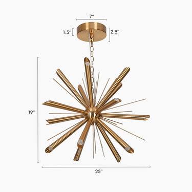 Dgllnch 15-Light 26 Inch Modern Brass Sputnik LED Chandelier