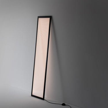 Contemporary standing lamp with ultra-thin frame and smart light output