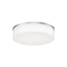 Disq 10-inch round flush mount ceiling light in satin nickel finish