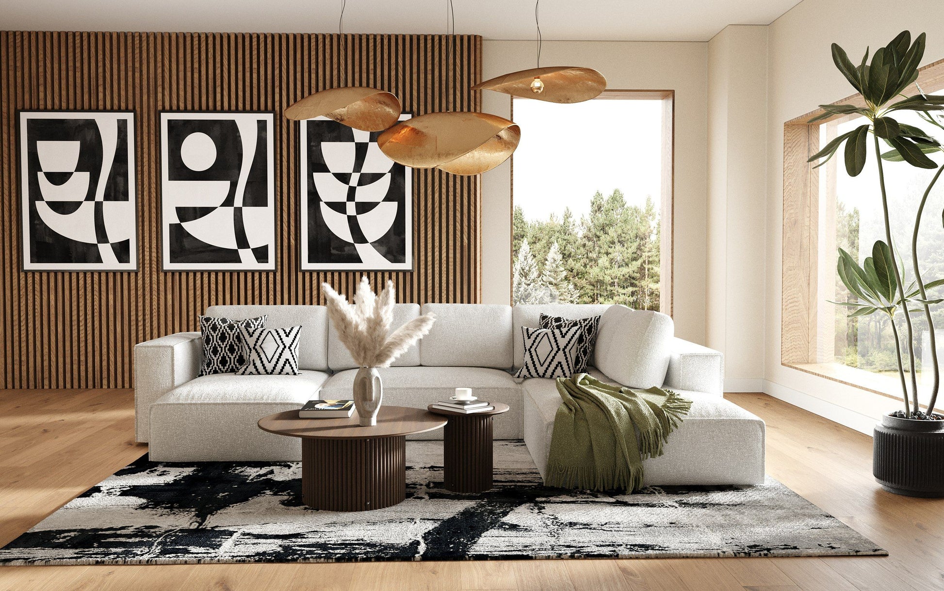 Divani Casa Lulu Modern White Fabric Modular Sectional Sofa 1
