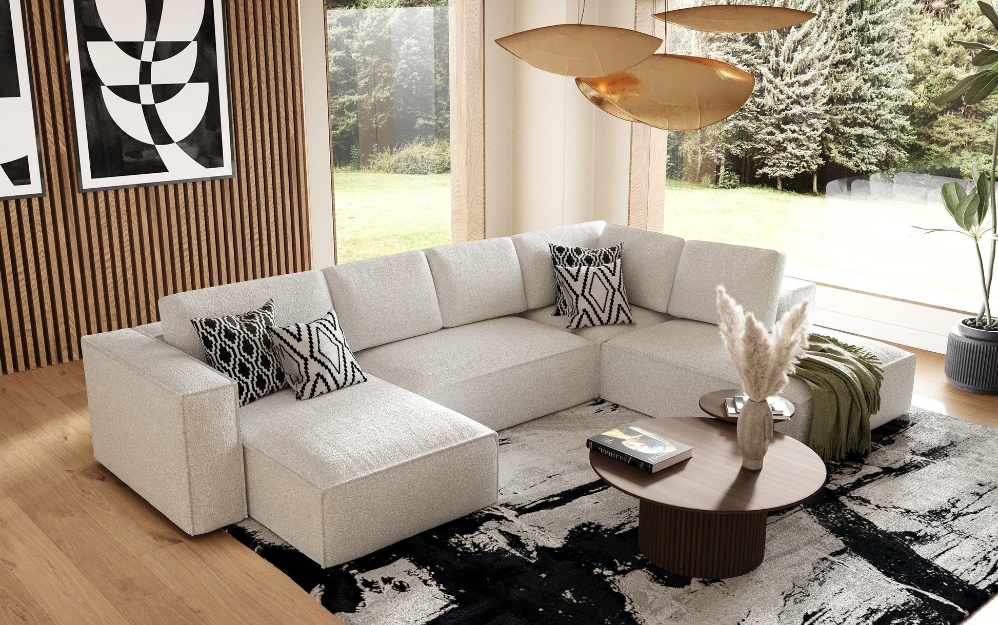 Divani Casa Lulu Modern White Fabric Modular Sectional Sofa 2