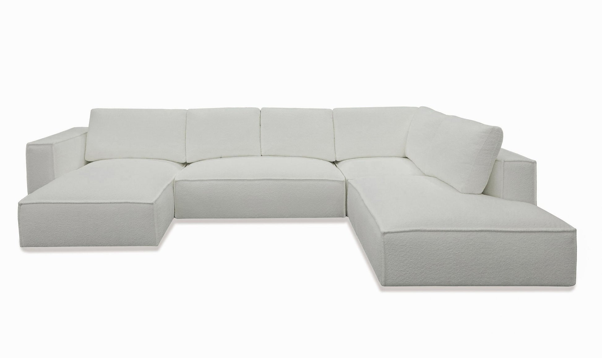 Divani Casa Lulu Modern White Fabric Modular Sectional Sofa 3
