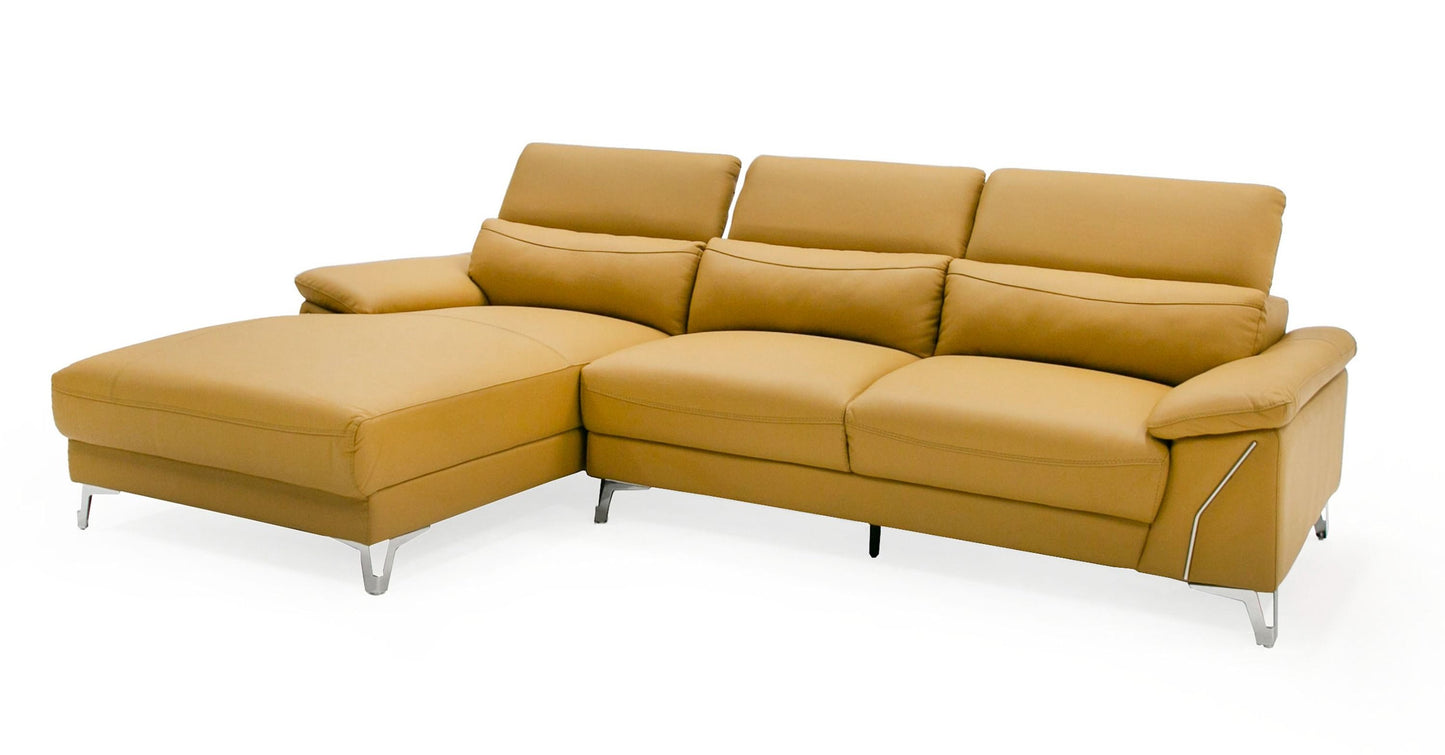 Divani Casa Sura Modern Camel Leather  Sectional Sofa 4