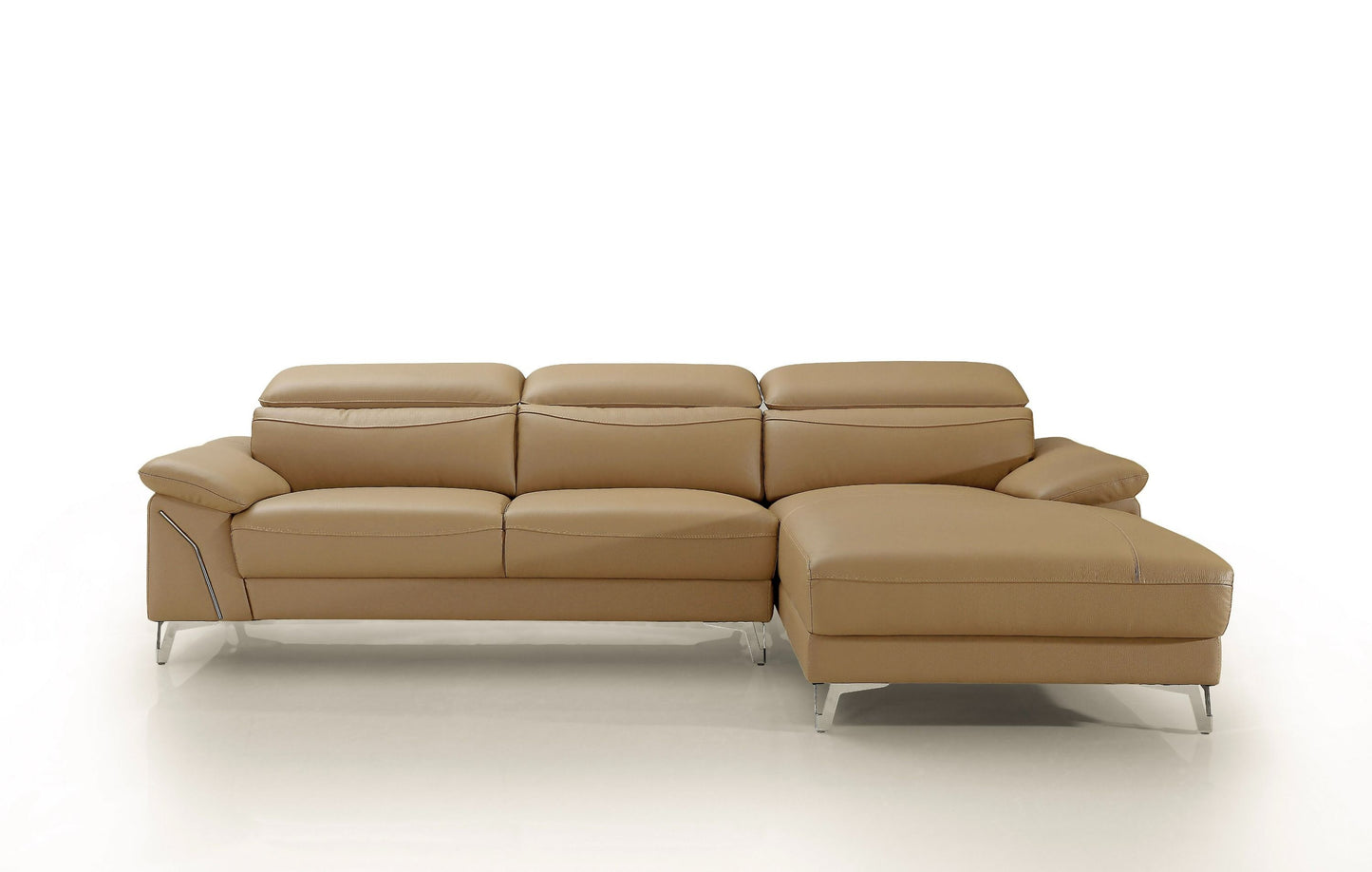Divani Casa Sura Modern Camel Leather Right Facing Sectional Sofa - New