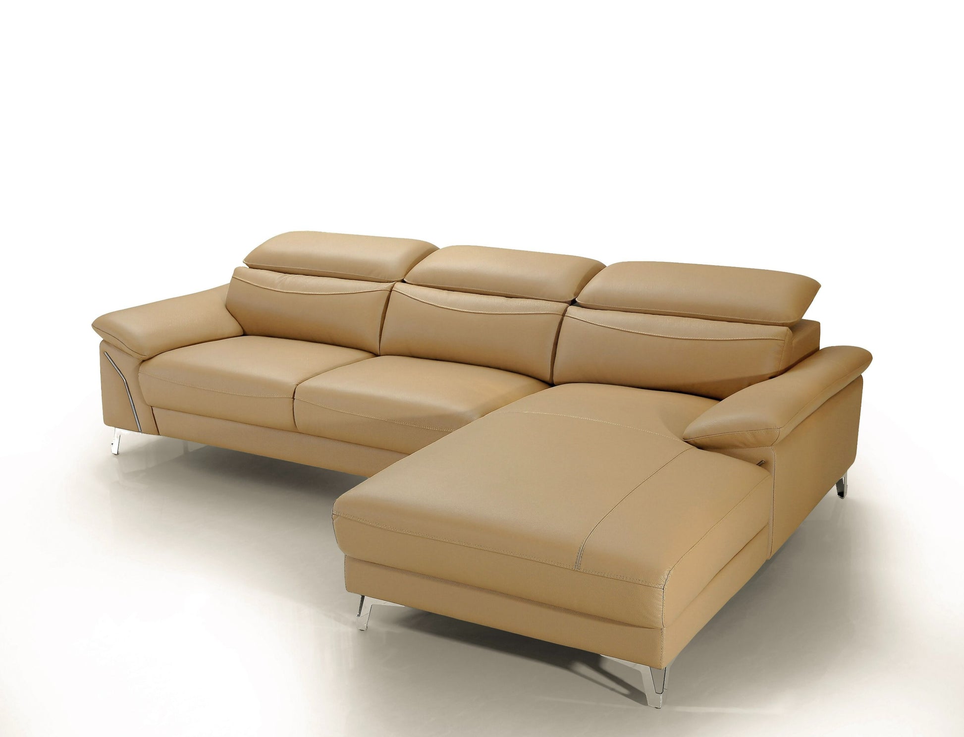 Divani Casa Sura Modern Camel Leather Right Facing Sectional Sofa | Loftmodern 2