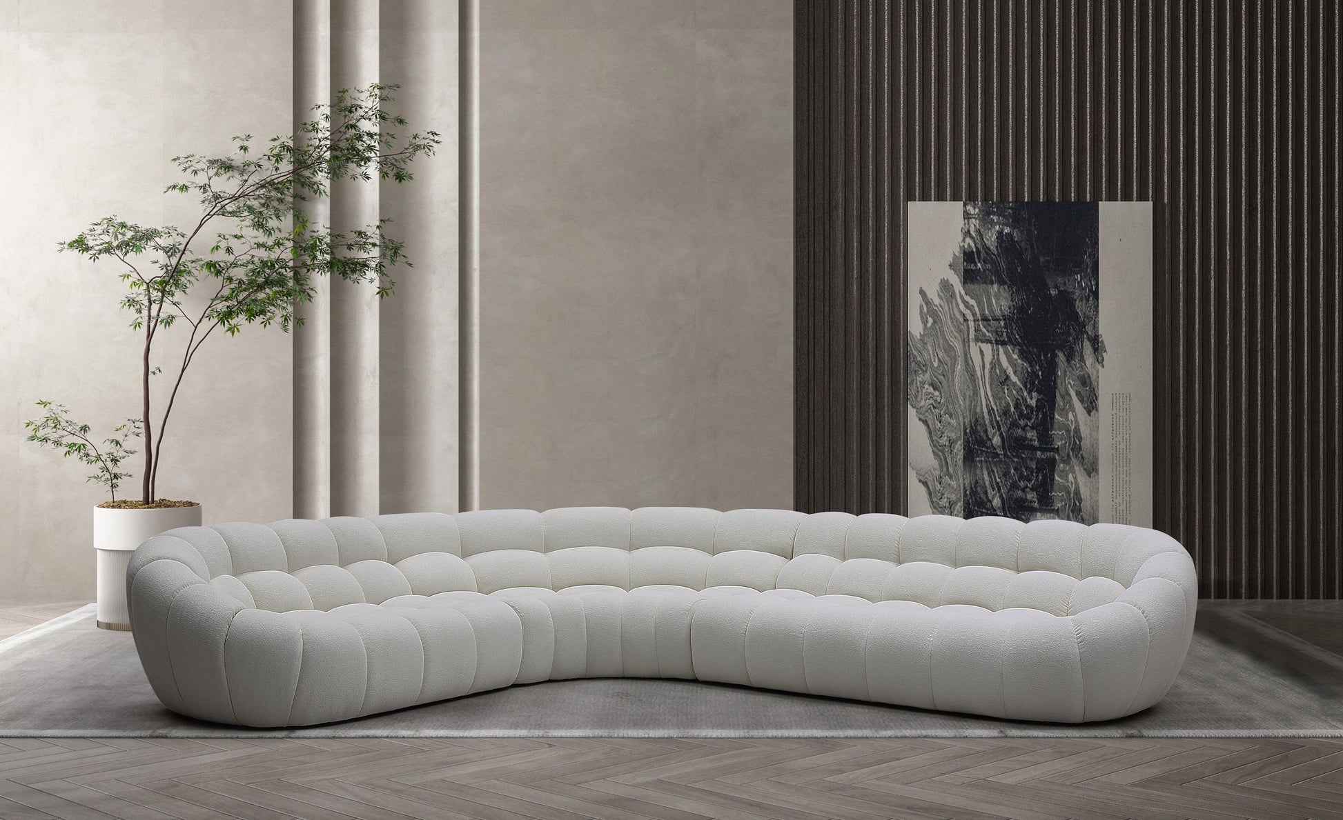Divani Casa Yolonda Off-White Fabric Sectional Sofa Alt 01