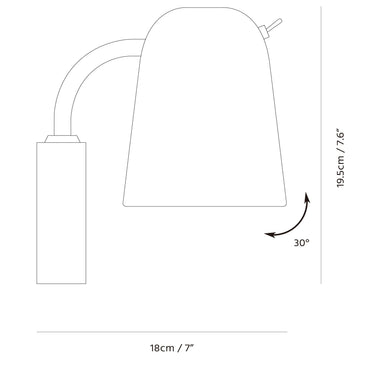 Seed Design Dobi Wall Lamp White Brass