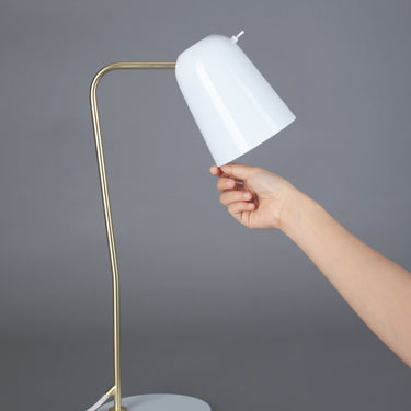 Seed Design Dobi Table Lamp White Brass