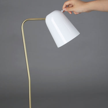 Seed Design Dobi Table Lamp White Brass