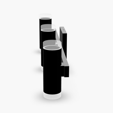 Matte black 3-light wall sconce by Visual Comfort Modern, ADA compliant