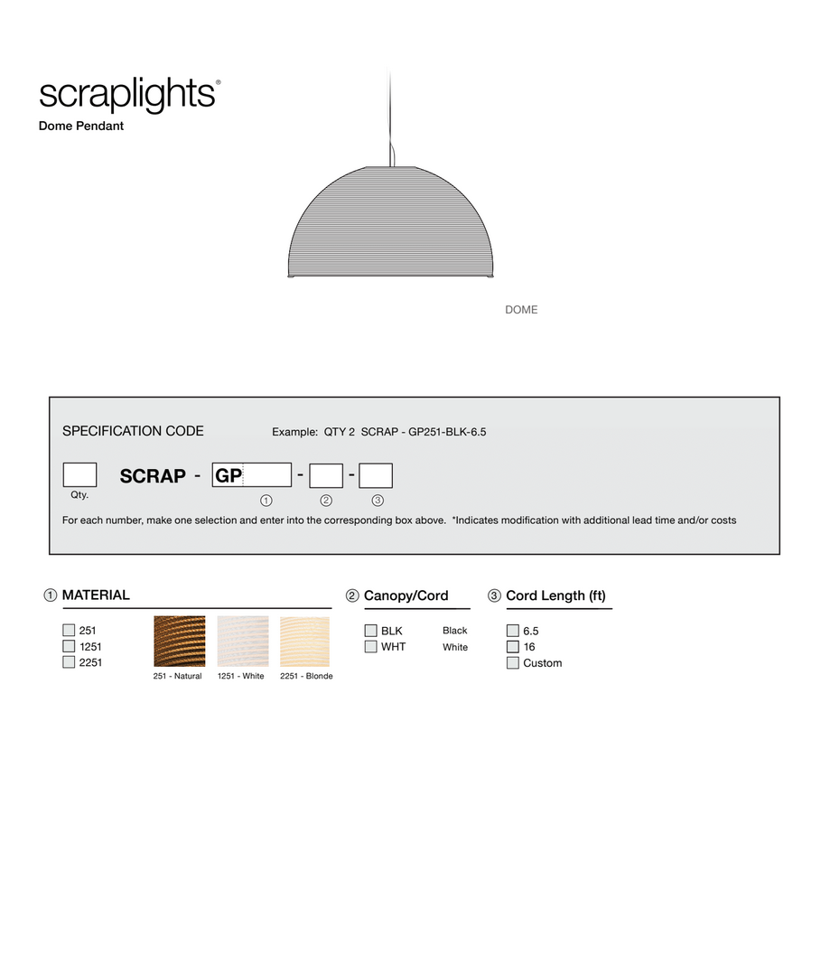 Dome Scraplights Pendant by Graypants