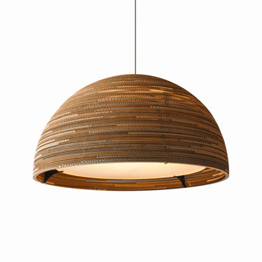 Large Recycled Cardboard Dome Pendant Light - 36 Inch Graypants Fixture