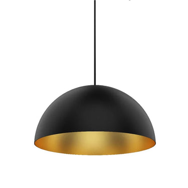 Contemporary Hanging Light Fixture for Commercial and Residential Spaces – Domos 16" Pendant in Black Finish