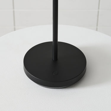 Doppia Black Finish Cordless Table Lamp: Rechargeable LED for Restaurant Dining Tables