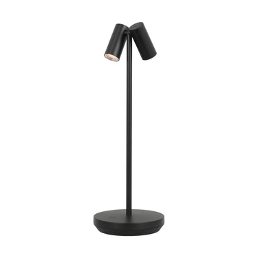 Black finish portable lamp, 12-hour battery, for restaurant table lighting