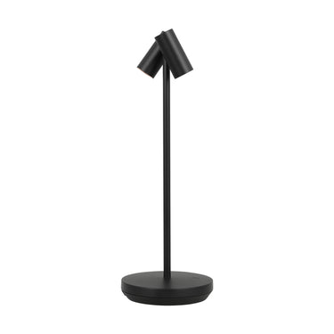 Cordless black accent lamp, 2700K warm light, for modern home decor
