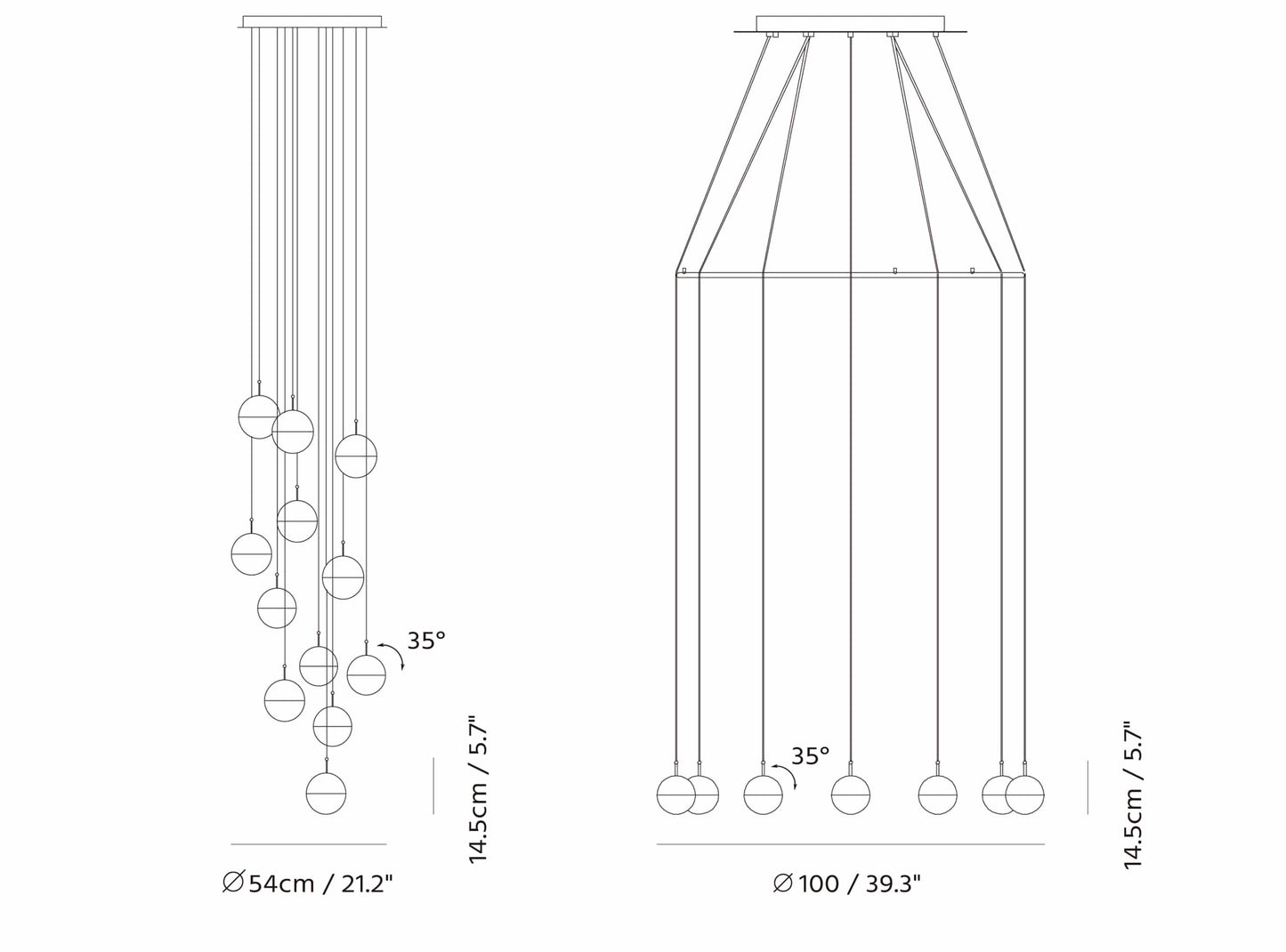 Seed Design Dora Pendant 12 Ring Chrome