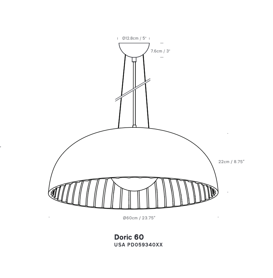 Innermost Doric 60 Marble Pendant Light Large 12