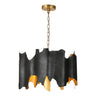 Dracaena 5-Light Geometric Black & Gold Chandelier with Adjustable Arms 