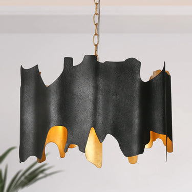 Dracaena 5-Light Mid-Century Modern Black & Gold Chandelier 