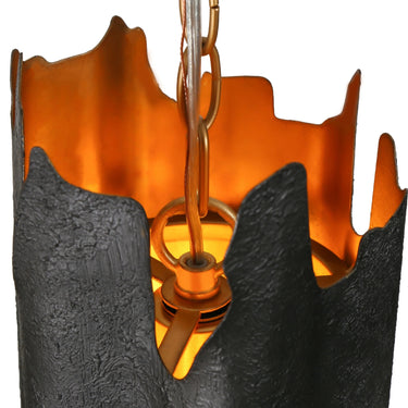 Dracaena Small Black Gold Pendant Light with 7" Shade