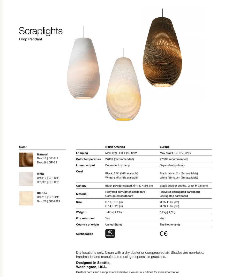 Drop Scraplight Pendant: Sustainable Lighting Solution