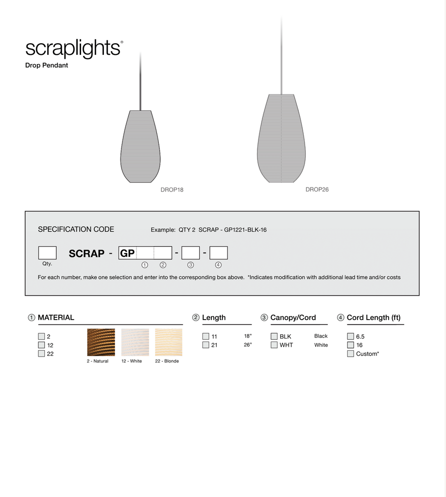 Graypants Drop Scraplight Pendant with Warm Ambient Light