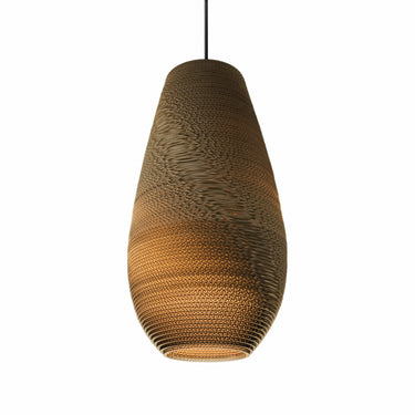 Sustainable design drop light fixture: Graypants Scraplight for bedroom.
