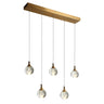 Dsenlupor 30" Linear Pendant: 5-Light Brass LED Island Light - Dimmable