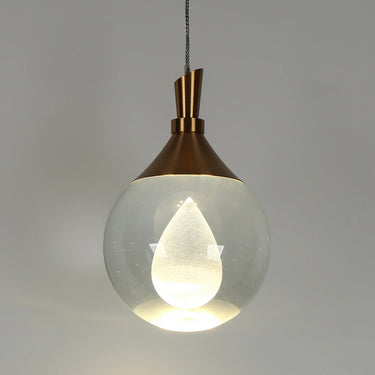 Modern Brass Pendant Light with Warm LED Illumination