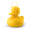 The small, rechargeable yellow  Duck Duck Lamp by Goodnight Light, a modern vinyl duck-shaped night light for children's rooms and nurseries.